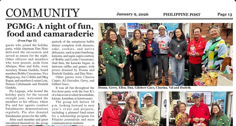 Philippine Post — PGMG Night of Fun, Food and Camaraderie