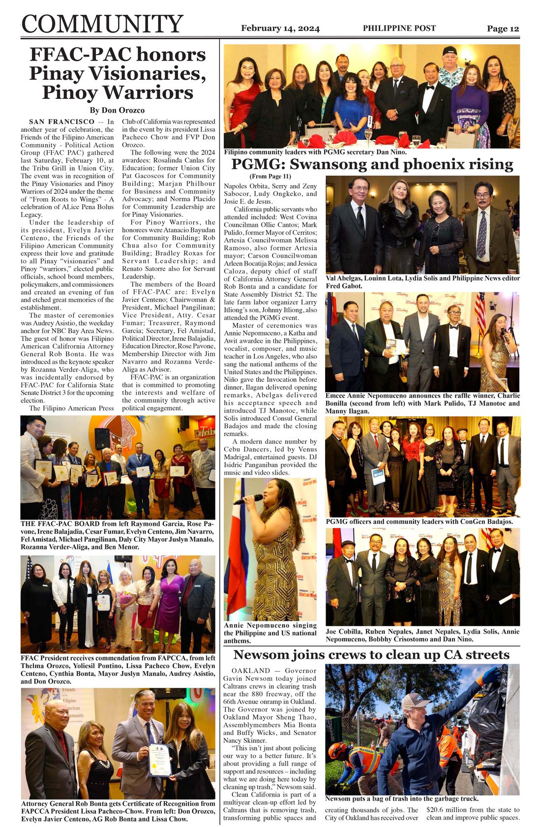 Philippine Post, February 14, 2024, Page 12 — PGMG Swansong and Phoenix Rising, continued