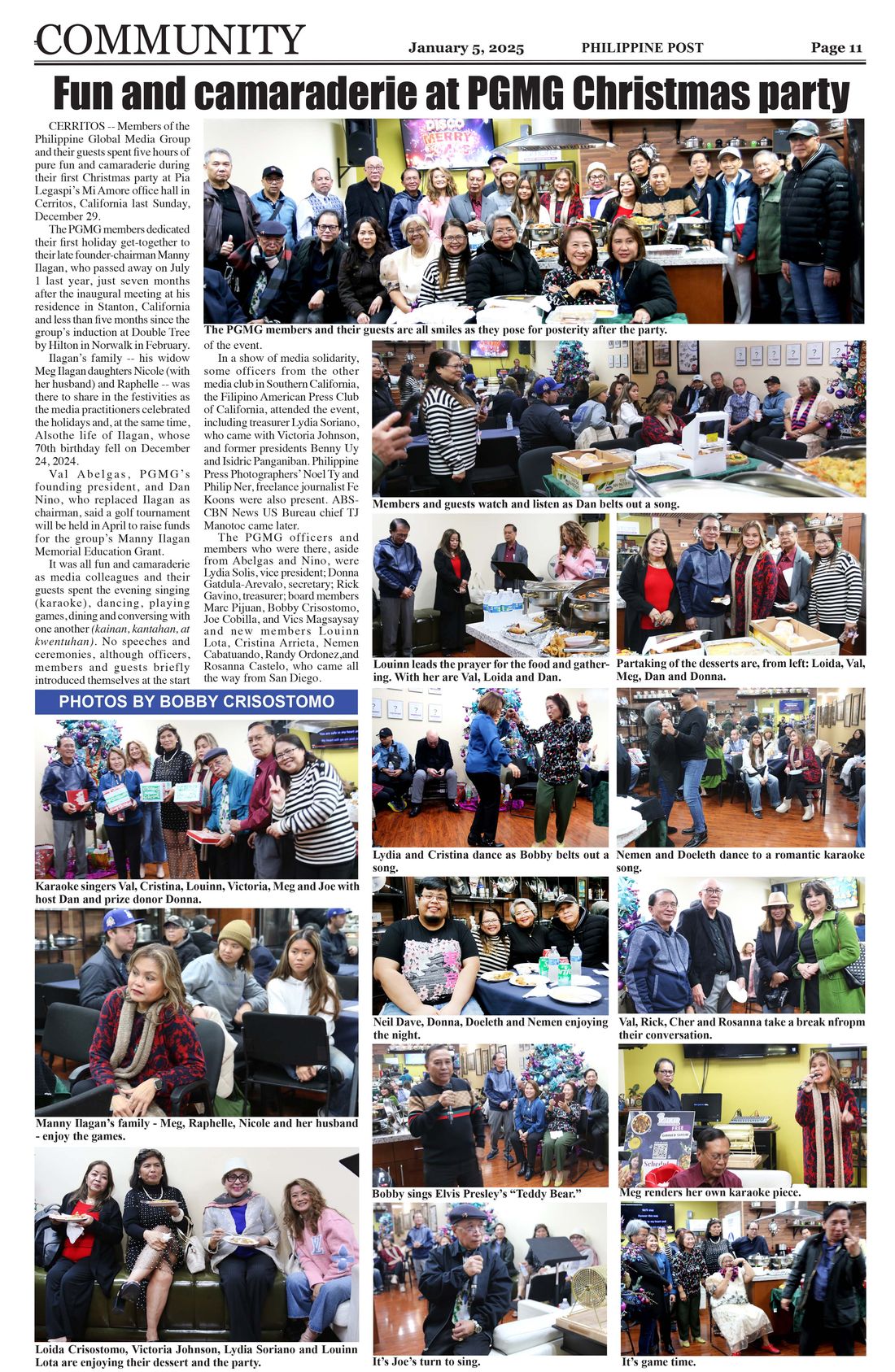 Philippine Post, January 5, 2025, Page 11 — Fun and Camaraderie at PGMG Christmas Party